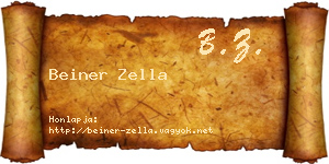 Beiner Zella névjegykártya