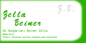 zella beiner business card